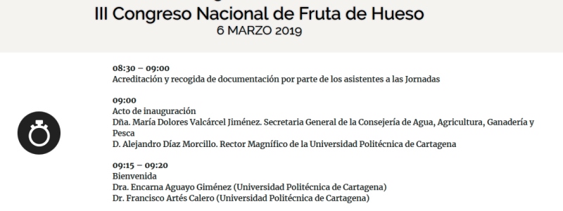 Programa del congreso de fruta de hueso